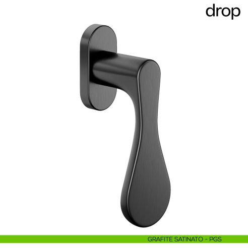 Maniglia per finestra martellina DK Drop dnd grafite satinato