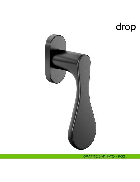 Maniglia per finestra martellina DK Drop dnd grafite satinato