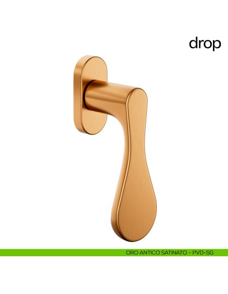 Maniglia per finestra martellina DK Drop dnd oro antico satinato