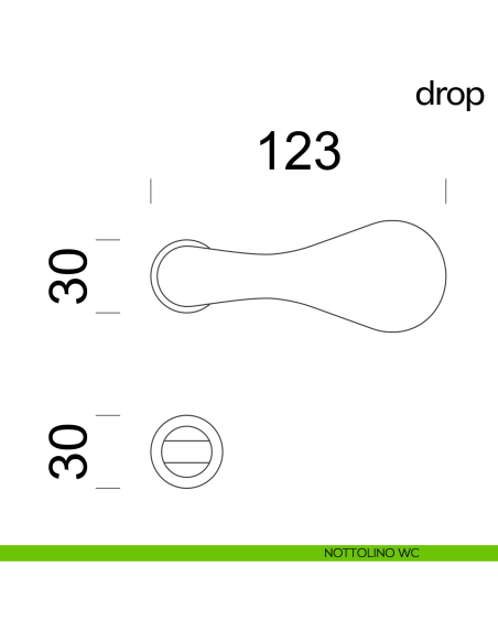 Maniglia per porta Drop dnd handles con rosetta minimale Unico nottolino wc