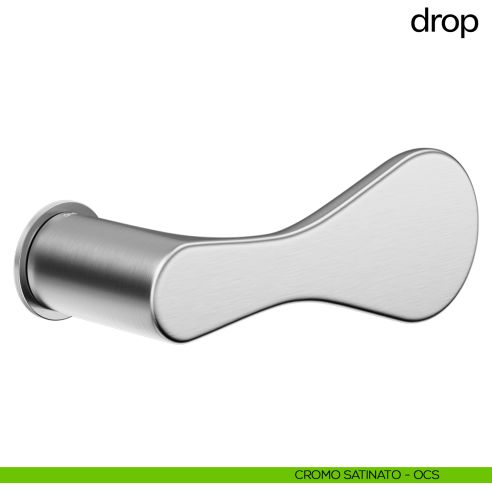 Maniglia per porta Drop dnd handles con rosetta minimale Unico cromo satinato