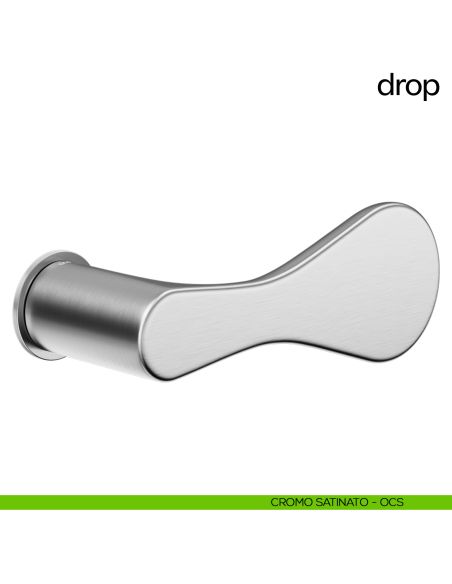 Maniglia per porta Drop dnd handles con rosetta minimale Unico cromo satinato