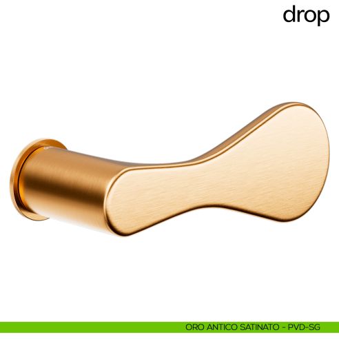 Maniglia per porta Drop dnd handles con rosetta minimale Unico pvd oro antico satinato