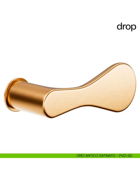 Maniglia per porta Drop dnd handles con rosetta minimale Unico pvd oro antico satinato