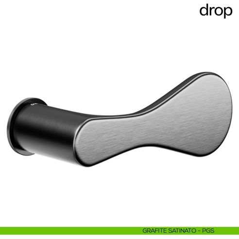 Maniglia per porta Drop dnd handles con rosetta minimale Unico pvd grafite satinato