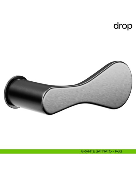 Maniglia per porta Drop dnd handles con rosetta minimale Unico pvd grafite satinato