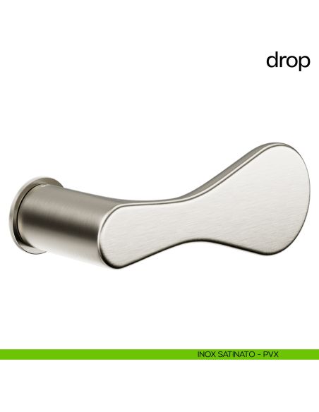 Maniglia per porta Drop dnd handles con rosetta minimale Unico pvd inox satinato