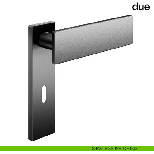 Maniglia per porta Due dnd handles foro patent grafite satinato