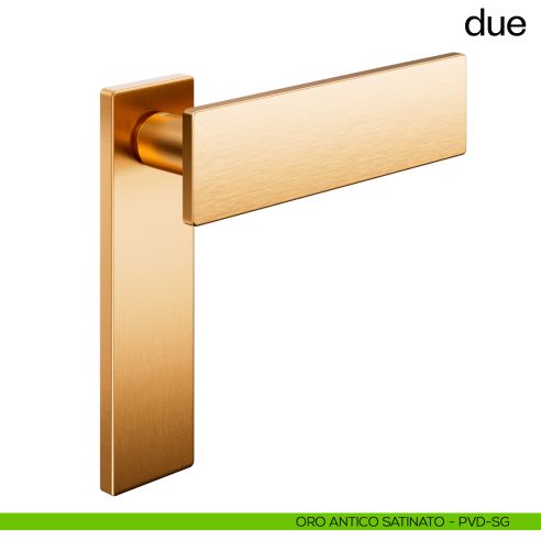 Maniglia per porta Due dnd handles cieca oro antico satinato