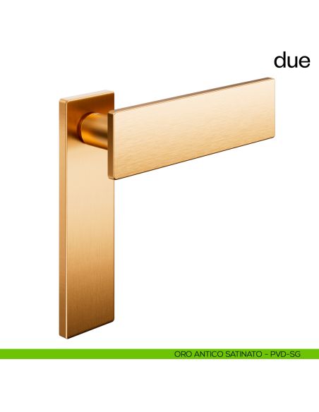 Maniglia per porta Due dnd handles cieca oro antico satinato