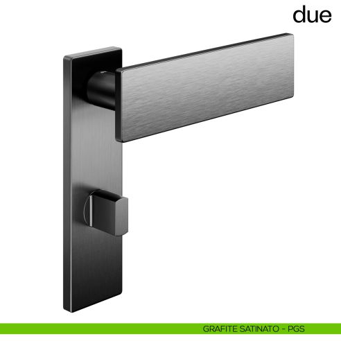 Maniglia per porta Due dnd handles nottolino wc grafite satinato