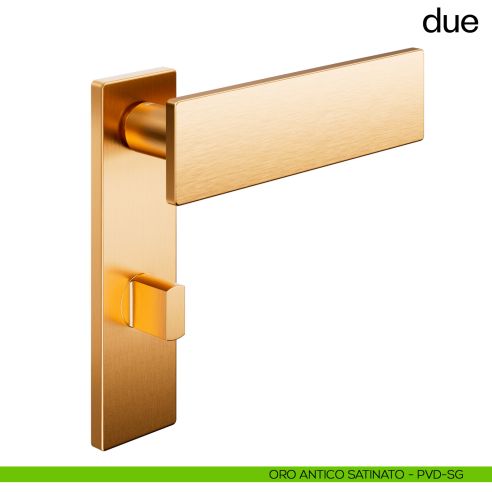 Maniglia per porta Due dnd handles nottolino wc oro antico satinato