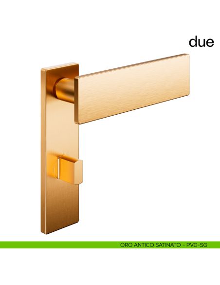 Maniglia per porta Due dnd handles nottolino wc oro antico satinato