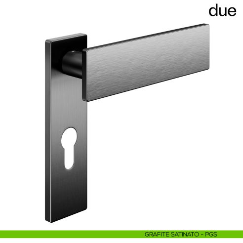 Maniglia per porta Due dnd handles foro yale grafite satinato