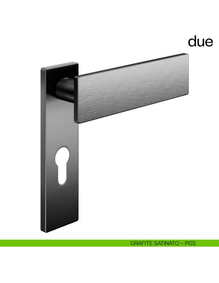 Maniglia per porta Due dnd handles foro yale grafite satinato