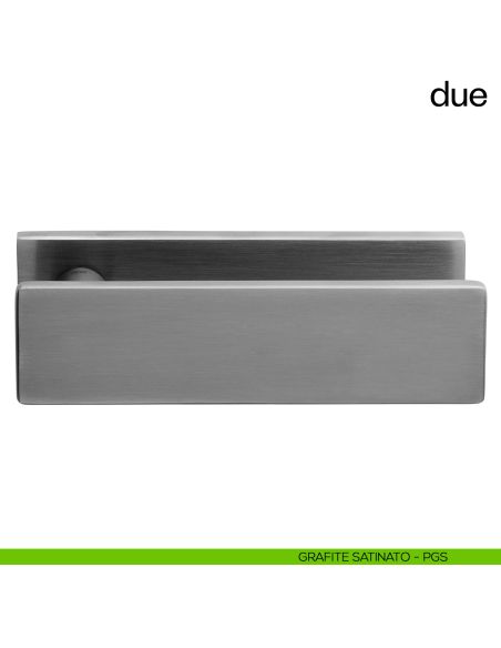 Maniglia per porta Due dnd handles su placca orizzontale grafite satinato