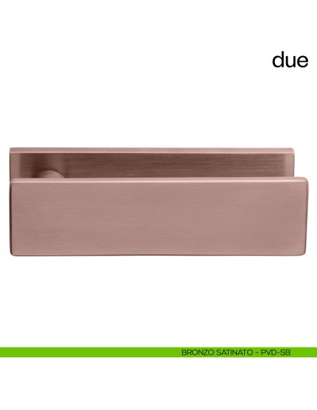 Maniglia per porta Due dnd handles su placca orizzontale bronzo satinato
