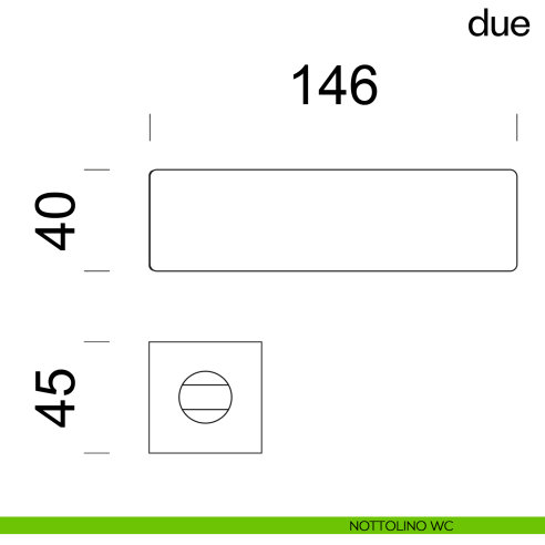 Maniglia per porta Due dnd handles su placca orizzontale nottolino wc