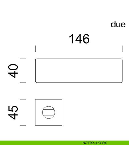 Maniglia per porta Due dnd handles su placca orizzontale nottolino wc