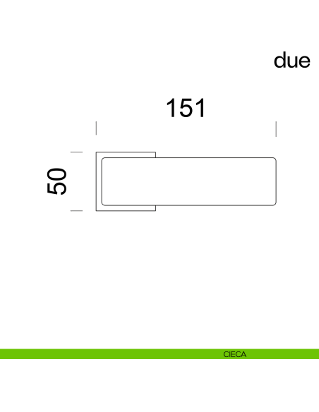 Due dnd handles con rosetta quadrata cieca