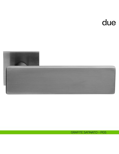 Due dnd handles con rosetta quadrata PVD grafite satinato