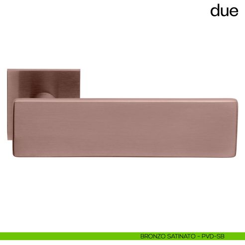Due dnd handles con rosetta quadrata bronzo satinato