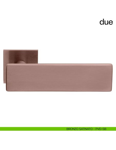 Due dnd handles con rosetta quadrata bronzo satinato