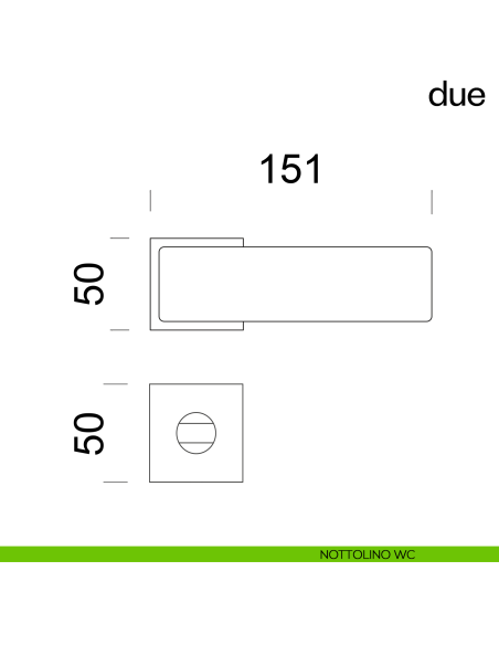 Due dnd handles con rosetta quadrata nottolino wc