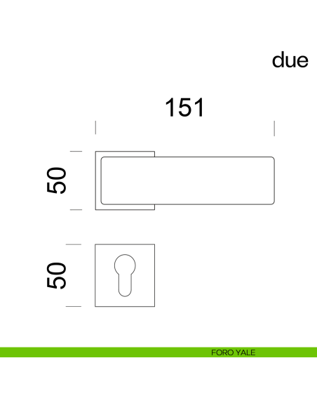Due dnd handles con rosetta quadrata foro yale