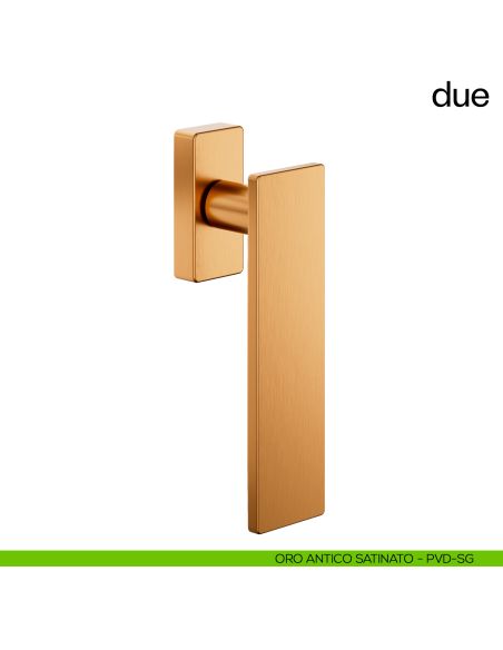 Maniglia per finestra martellina DK Due dnd oro antico satinato