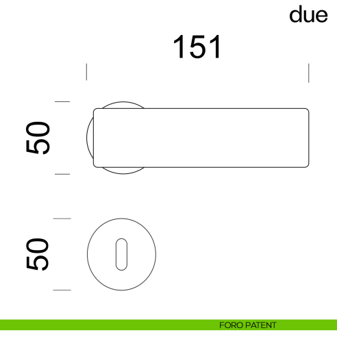 Due dnd handles con rosetta tonda foro patent