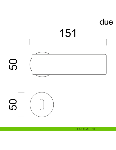 Due dnd handles con rosetta tonda foro patent