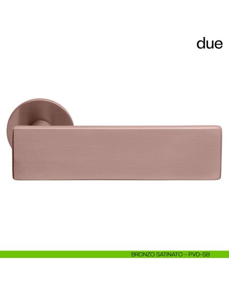 Due dnd handles con rosetta tonda bronzo satinato