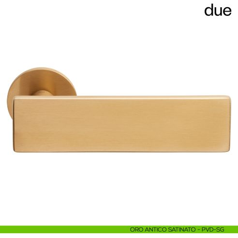Due dnd handles con rosetta tonda PVD oro antico satinato