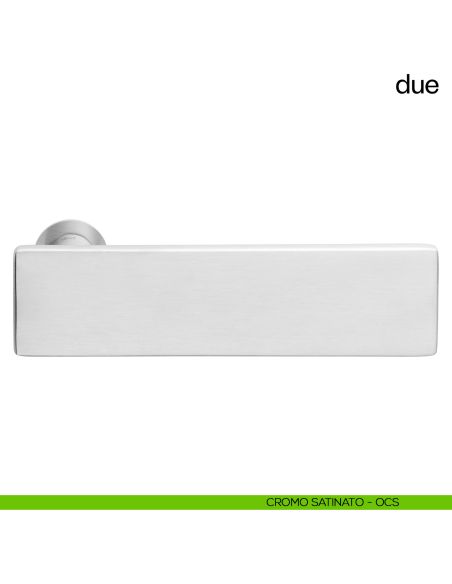Maniglia per porta Due dnd handles con rosetta minimale Unico cromo satinato