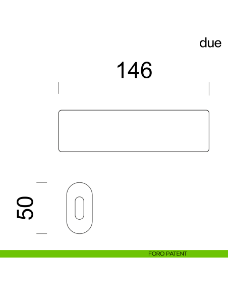 Maniglia per porta Due dnd handles con rosetta minimale Unico foro patent