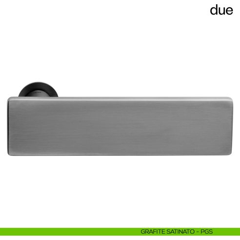 Maniglia per porta Due dnd handles con rosetta minimale Unico grafite satinato