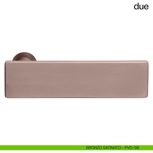 Maniglia per porta Due dnd handles con rosetta minimale Unico bronzo satinato