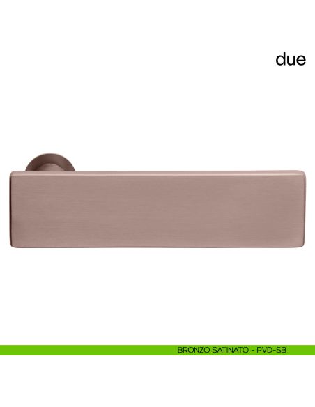 Maniglia per porta Due dnd handles con rosetta minimale Unico bronzo satinato