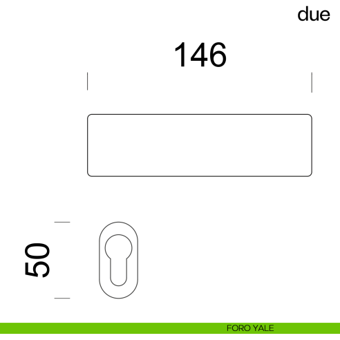 Maniglia per porta Due dnd handles con rosetta minimale Unico foro yale