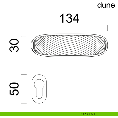 Maniglia per porta Dune dnd handles con porcellana lucida bianco sabbia con rosetta minimale Unico foro yale