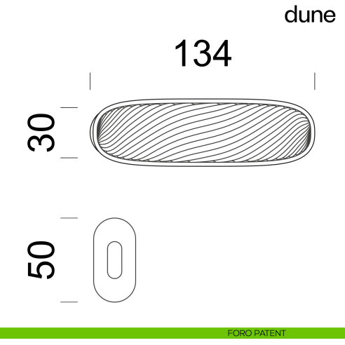 Maniglia per porta Dune dnd handles con porcellana lucida rosa nuvola con rosetta minimale Unico foro patent