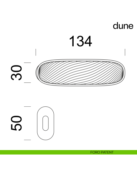 Maniglia per porta Dune dnd handles con porcellana lucida rosa nuvola con rosetta minimale Unico foro patent