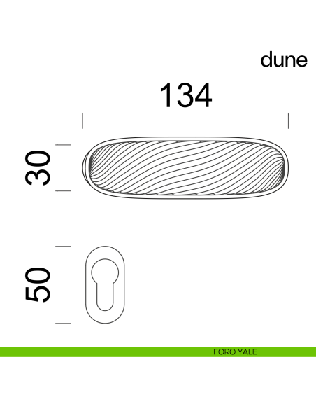 Maniglia per porta Dune dnd handles con porcellana lucida rosa nuvola con rosetta minimale Unico foro yale