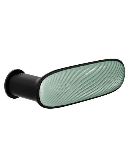 Maniglia per porta Dune dnd handles con porcellana lucida verde menta con rosetta minimale Unico