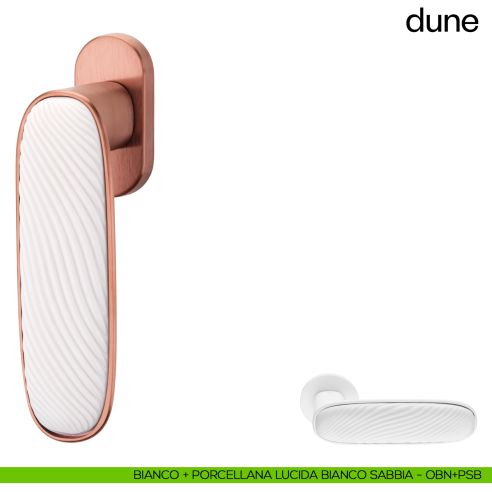 Maniglia per finestra martellina DK Dune dnd porcellana lucida bianco sabbia - bianco