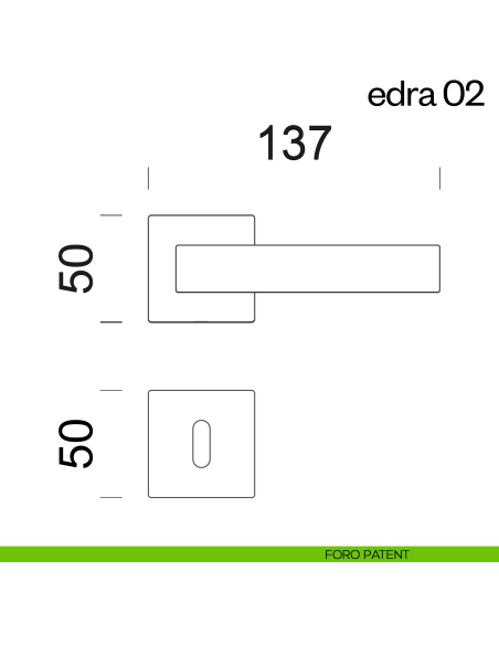 Maniglia per porta Edra 02 dnd Handles foro patent