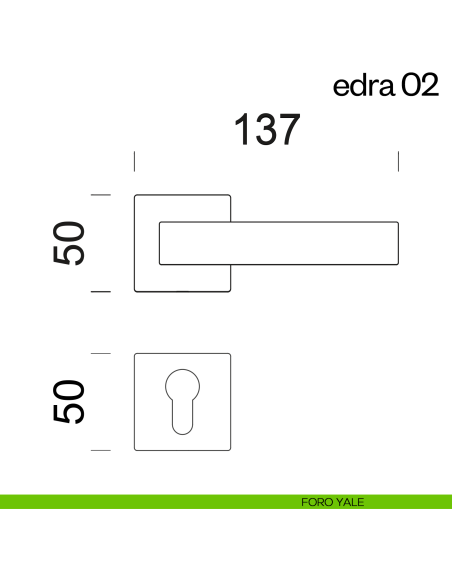 Maniglia per porta Edra 02 dnd Handles foro yale
