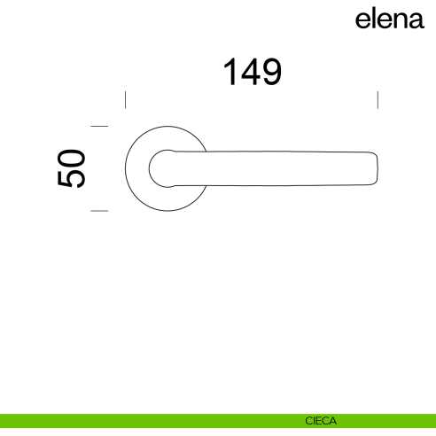 Maniglia per porta Elena dnd Handles con rosetta e bocchetta quadrata fine cieca