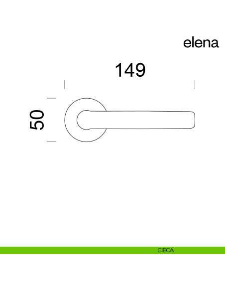 Maniglia per porta Elena dnd Handles con rosetta e bocchetta quadrata fine cieca